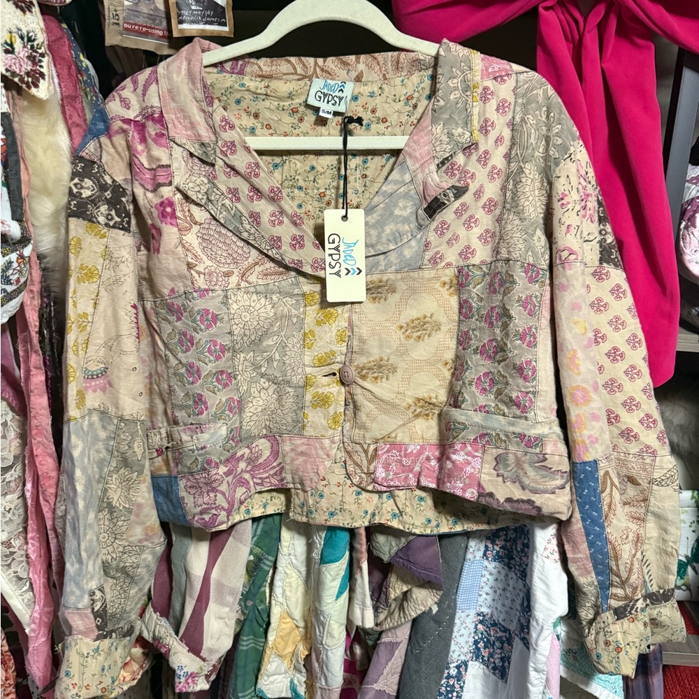 Jaded Gypsy patchwork cropped jacket NWT - image 1